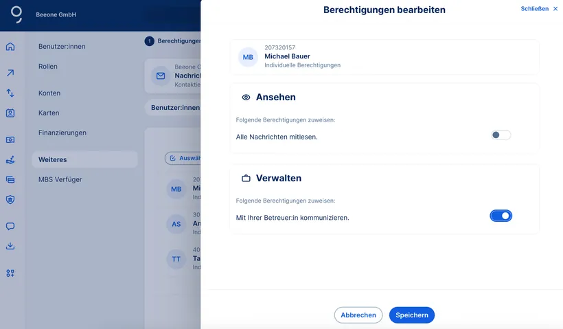 Add-on-Berechtigungen für geschäftliche Nachrichten ändern
