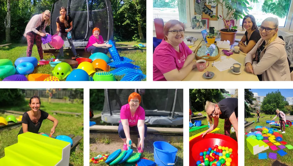 Podíleli jsme se na přípravě bosonohého chodníčku a čistili jsme okna v pedagogickém centru neziskovky EDA