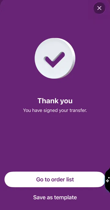 Create template after transfer