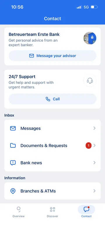 George app contact section