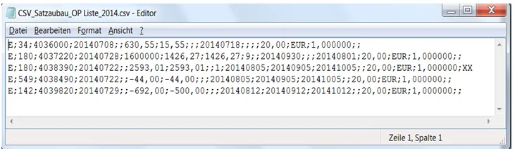 CSV Satzaufbau Beispiel OP V2