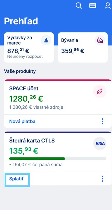 splatenie kreditnej karty app