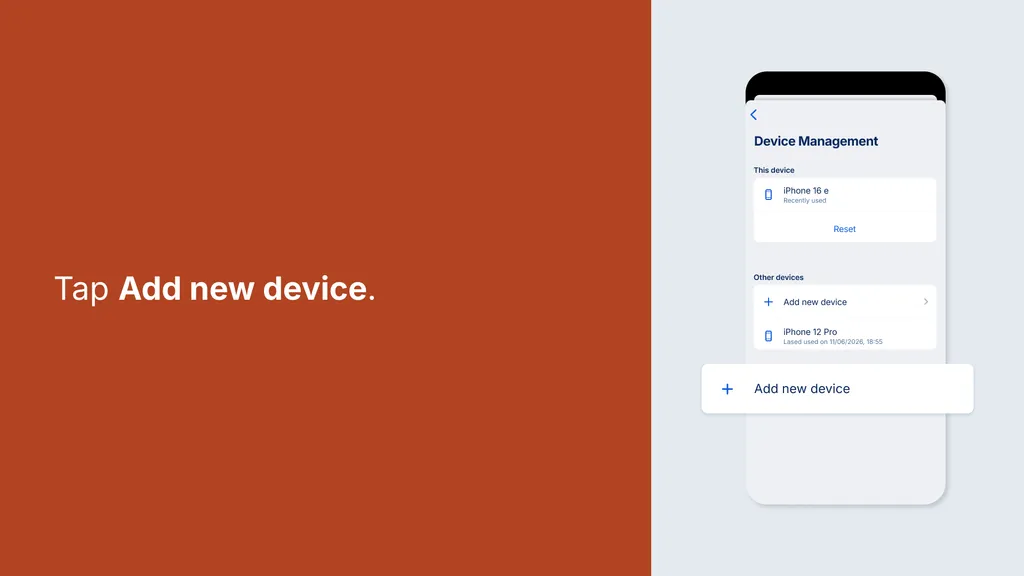 Tap Add new device.
