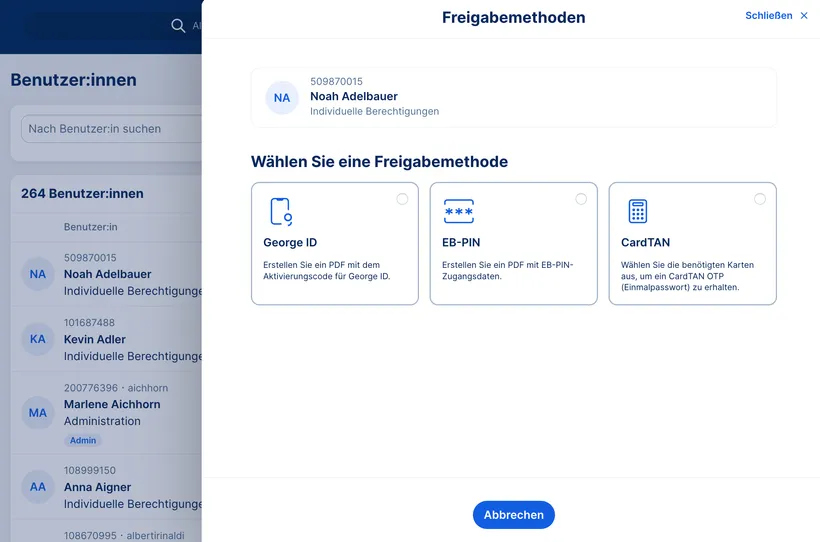 Freigabemethoden 