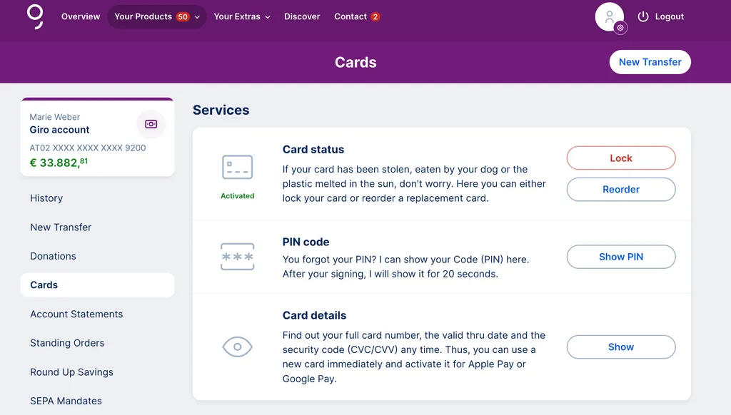 Cards - Actions - George Web