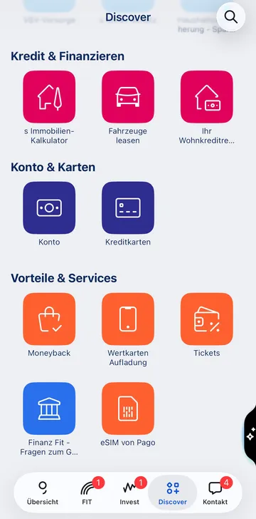 eSIM von Pago in Discover-Bereich