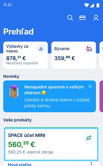 výber účtu