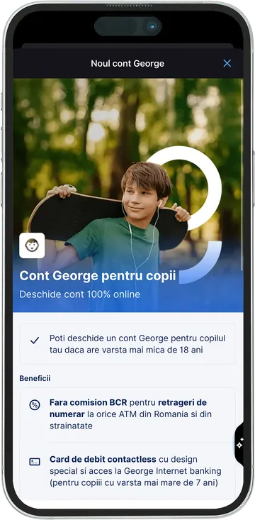 Beneficii si Oferte pentru Tineri prin Contul George | cont online | cont de economii | BCR Persoane fizice
