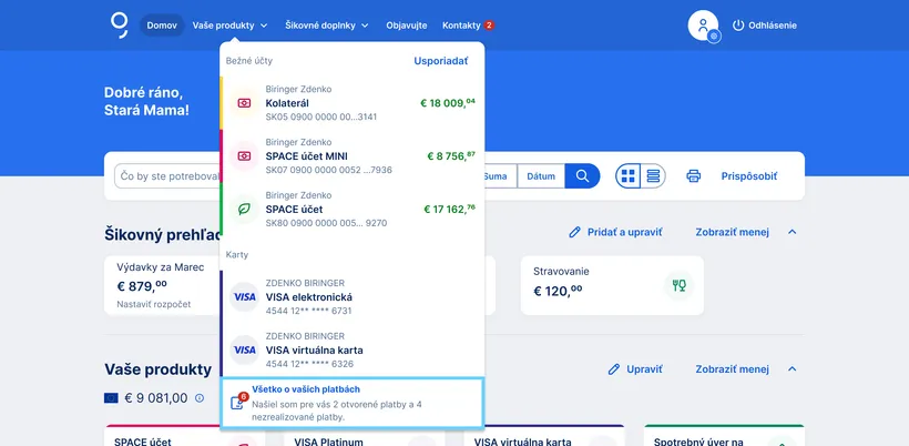 prehľad čakajúcih príkazov na všetkých účtoch