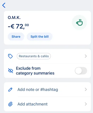 Split the bill - transaction