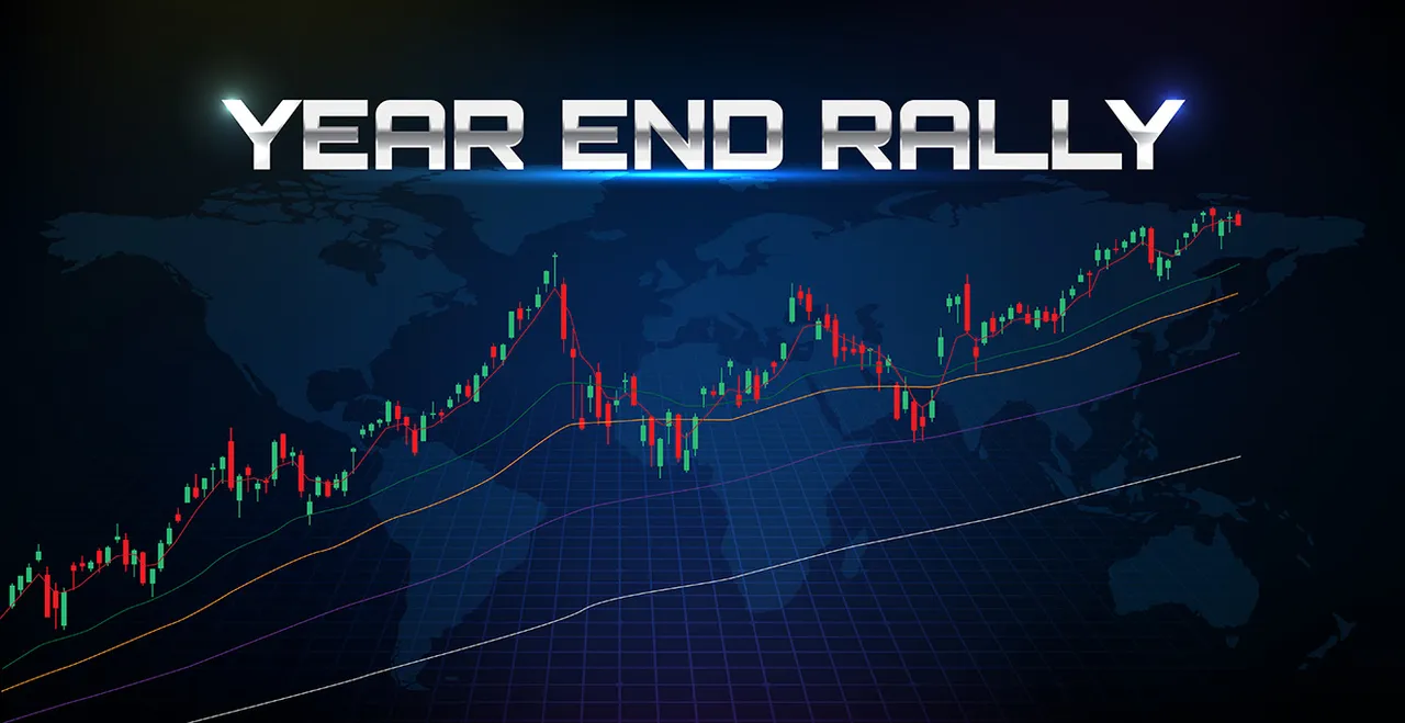 Symbolgrafik - Diagramm mit der Überschrift Year End Rally