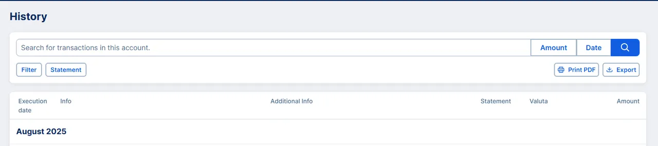 Print your account history