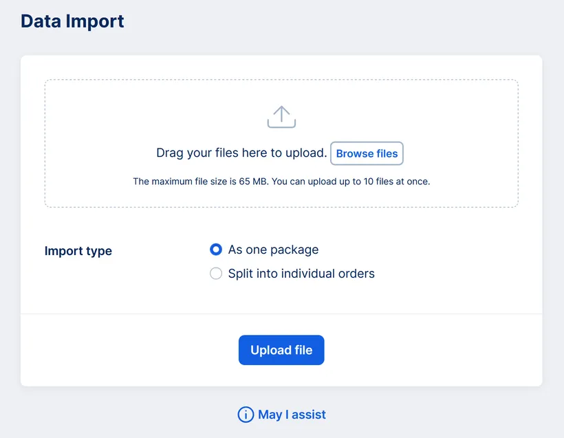 Data Import Upload