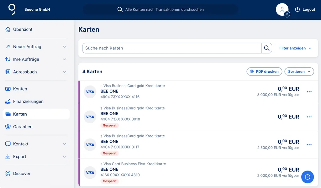Ihre Kartenübersicht