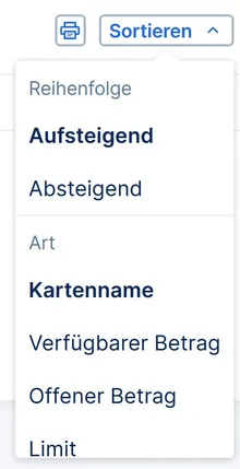 Karten sortieren