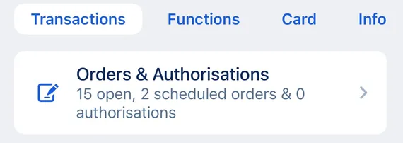 George app - orders & authorisations