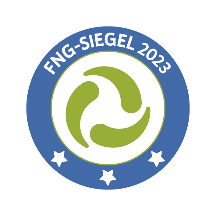 Logo des FNG Siegels 2023 mit drei Sternen