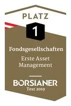 Platz 1: Fondsgesellschaften Erste Asset Management. Börsianer Test 2019.