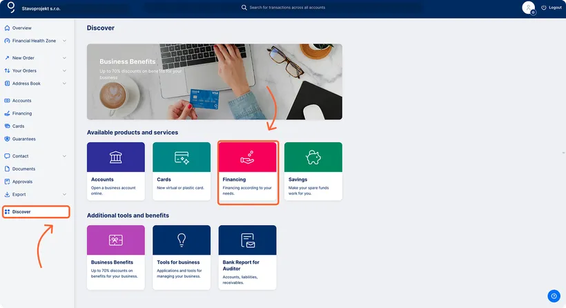 Entry point to Financing