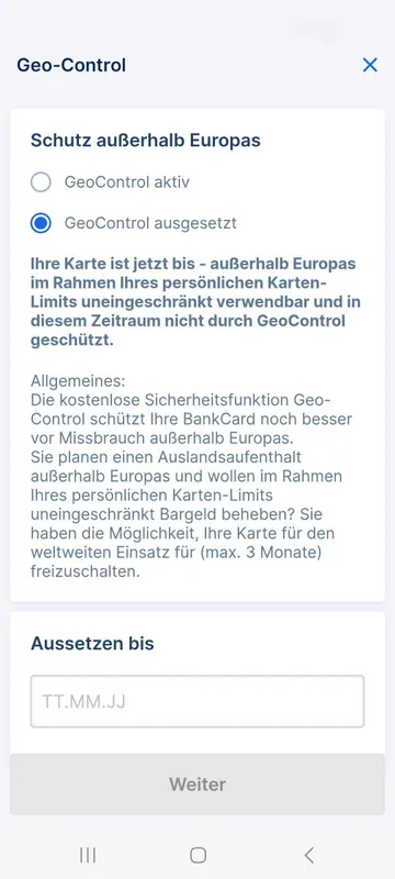 Geo-VControl deaktivieren George-App
