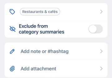 Categorising a transaction