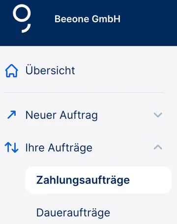 Über das Hauptmenü zur Unterschriftenmappe