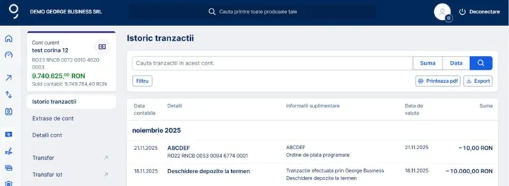 Print your account history