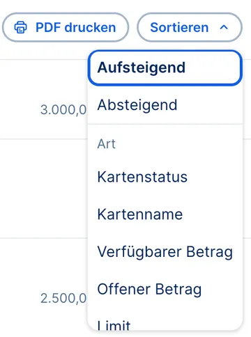 Kartensortierung