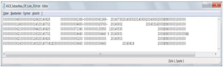 ASCII Satzaufbau Beispiel OP V2