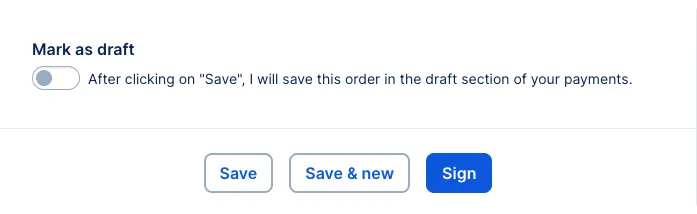 Save as draft toggle disabled