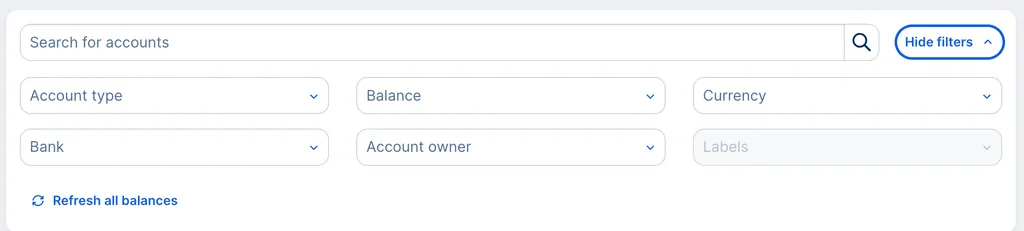 The accounts search